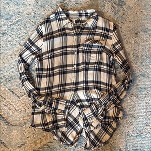 Lucky Brand Black and White Plaid Shirt